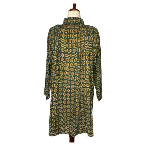 Madam Hall Women's Tunic Yellow Mini Indian Block Print Cotton Artisan Boho - Picture 2 of 10